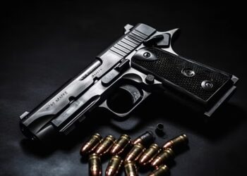 A representational image of a closeup pistol surrounded by bullets. [Photo: Courtesy]